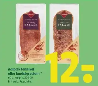 Coop 365 Aalbæk fennikel el. landsby salami tilbud