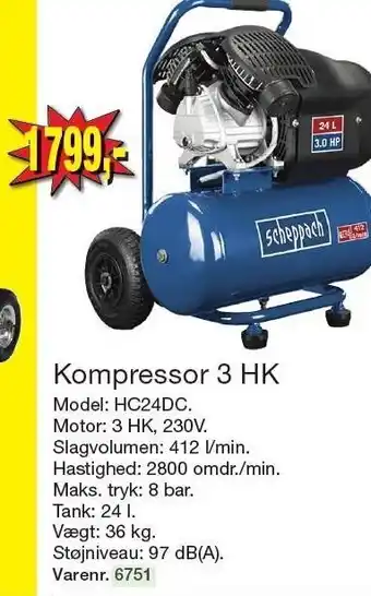 Harald Nyborg Kompressor 3 hk tilbud
