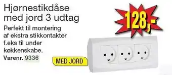 Harald Nyborg Hjørnestikdåse med jord 3 udtag tilbud