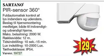 Harald Nyborg Sartano pir-sensor 360° tilbud