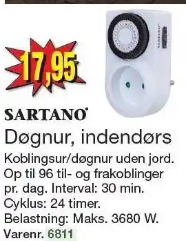 Harald Nyborg Sartano døgnur, indendørs tilbud
