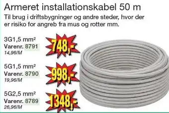 Harald Nyborg Armeret installationskabel 50 m tilbud