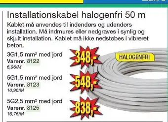 Harald Nyborg Installationskabel halogenfri 50 m tilbud