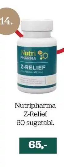 Helsemin Nutripharma z-relief 60 sugetabl tilbud