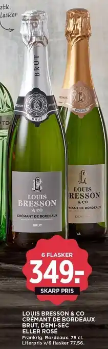 MENY Louis bresson & co crémant de bordeaux brut, demi-sec eller rosé tilbud