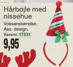 Harald Nyborg Hårbøjle med nissehue tilbud