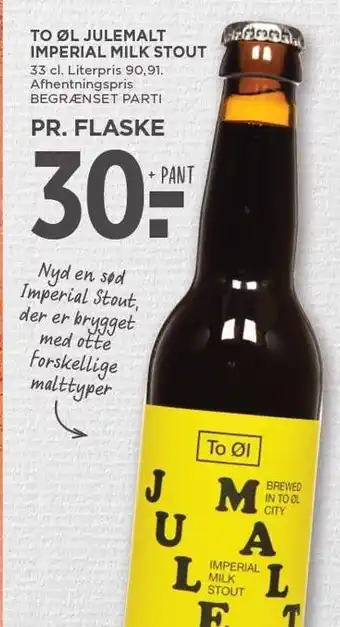 MENY To øl julemalt imperial milk stout tilbud