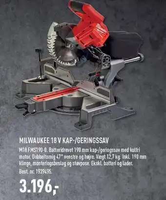 Johannes Fog Milwaukee 18 v kap-/geringssav tilbud