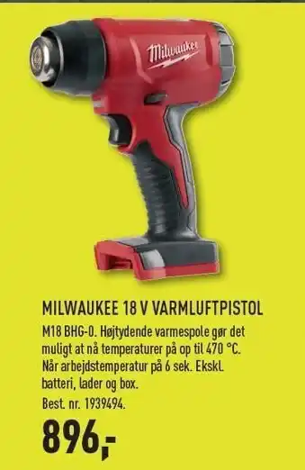 Johannes Fog Milwaukee 18 v varmluftpistol tilbud