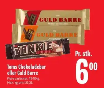 Min Købmand Toms chokoladebar eller guld barre tilbud