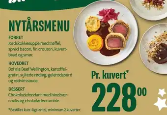 Nytårsmenu pr. kuvert