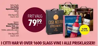 Citti Casa nostra appassimento igp eller faustino rivero bianco, tinto eller rosé vdm tilbud