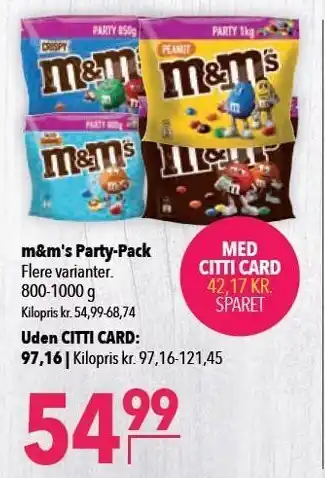 Citti M&m's party-pack tilbud