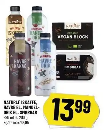 Løvbjerg Naturli' iskaffe, havre el. mandeldrik el. smørbar tilbud