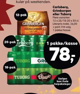SuperBrugsen Carlsberg, grimbergen eller tuborg tilbud