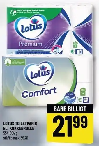 Løvbjerg Lotus toiletpapir el. køkkenrulle tilbud