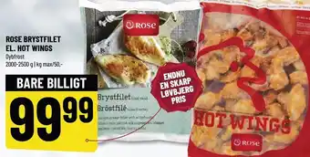 Løvbjerg Rose brystfilet el. hot wings tilbud