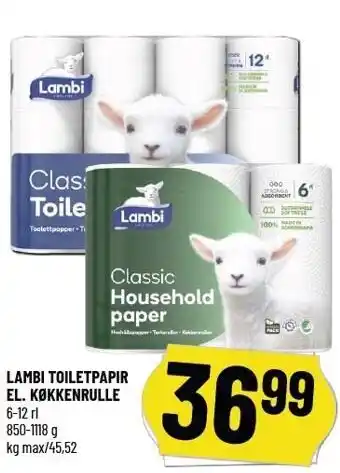 Løvbjerg Lambi toiletpqpir el. køkkenrulle tilbud