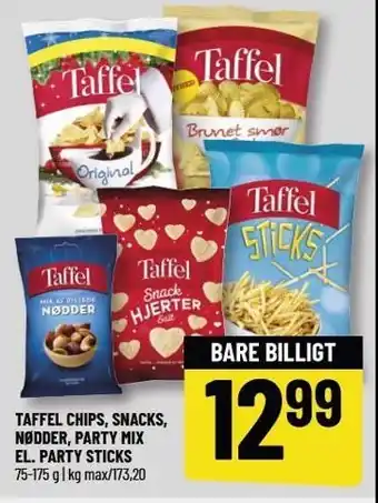 Løvbjerg Taffel chips, snacks, nødder, party mix el. party sticks tilbud