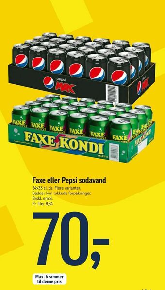 Føtex Faxe eller Pepsi sodavand tilbud