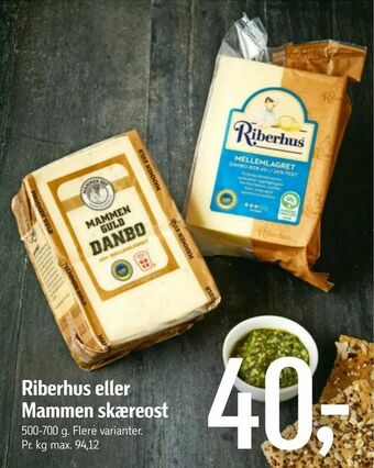 Føtex Riberhus eller Mammen skæreost tilbud