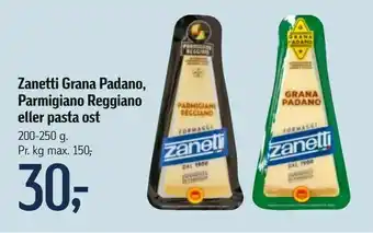 Føtex Zanetti Grana Padano, Parmigiano Reggiano eller pasta ost tilbud