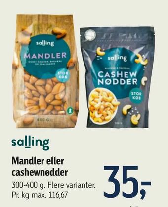Mandler eller cashewnødder