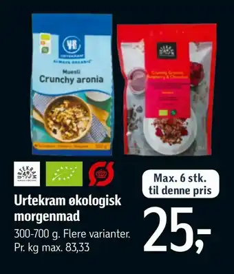 Føtex Urtekram økologisk morgenmad tilbud
