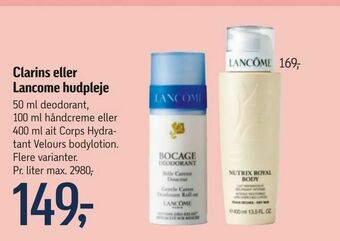 Føtex Clarins eller Lancome hudpleje tilbud