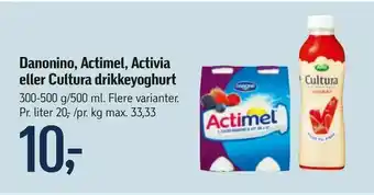 Føtex Danonino, Actimel, Activia eller Cultura drikkeyoghurt tilbud
