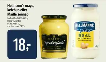 Føtex Hellmann's mayo, ketchup eller Maille sennep tilbud