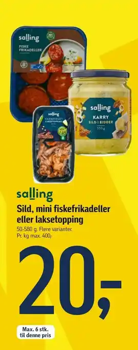 Sild, mini fiskefrikadeller eller laksetopping