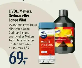 Føtex LIVOL, Møllers, Gerimax eller Longo Vital tilbud
