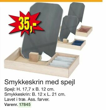 Harald Nyborg Smykkeskrin med spejl tilbud