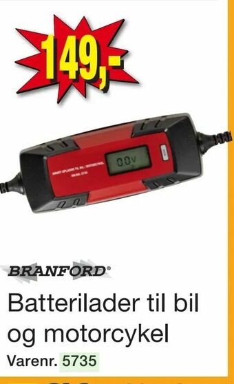 Batterilader til bil og motorcykel