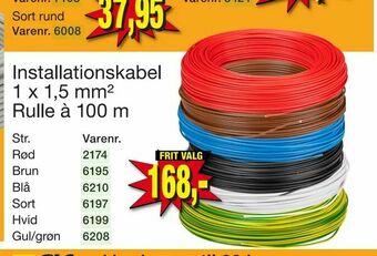 Harald Nyborg Installationskabel 1 x 1,5 mm2 Rulle à 100 m tilbud