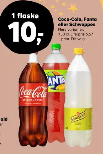 Kvickly Coca-cola, fanta eller schweppes tilbud