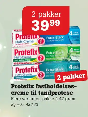 Poetzsch Padborg Protefix fastholdelsescreme til tandprotese tilbud