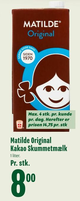 Min Købmand Matilde Original Kakao Skummetmælk tilbud