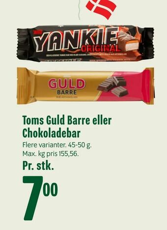 Min Købmand Toms Guld Barre eller Chokoladebar tilbud