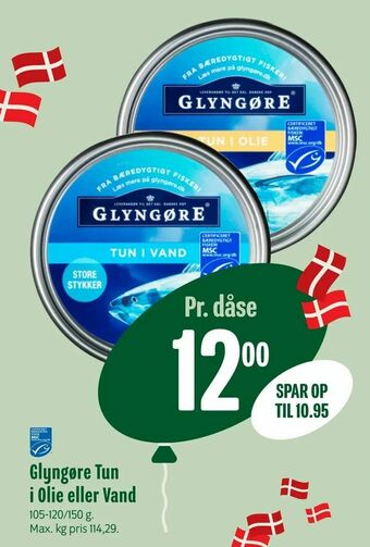 Min Købmand Glyngøre Tun i Olie eller Vand tilbud