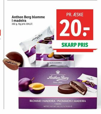 SPAR Anthon Berg blomme i madeira tilbud