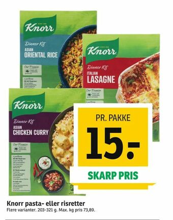 Knorr pasta- eller risretter