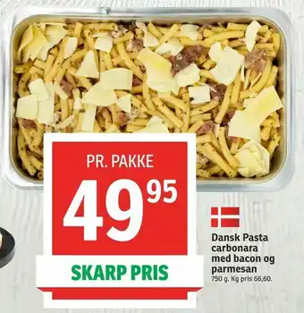SPAR Dansk Pasta carbonara med bacon og parmesan tilbud
