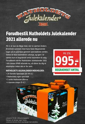 SPAR Forudbestil Natholdets Julekalender 2021 allerede nu tilbud