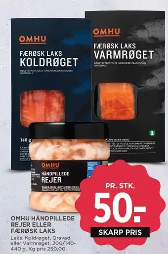 MENY Omhu håndpillede rejer eller færøsk laks tilbud