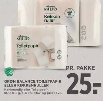 MENY Grøn balance toiletpapir eller køkkenruller tilbud