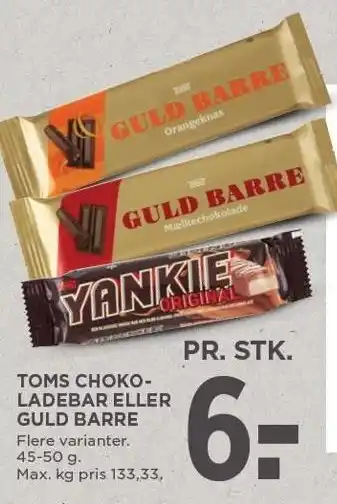 MENY Toms chokoladebar eller guld barre tilbud