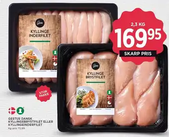 MENY Gestus dansk kyllingebrystfilet eller kyllingeinderfilet tilbud