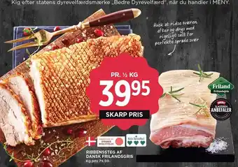 MENY Ribbensteg af dansk frilandsgris tilbud